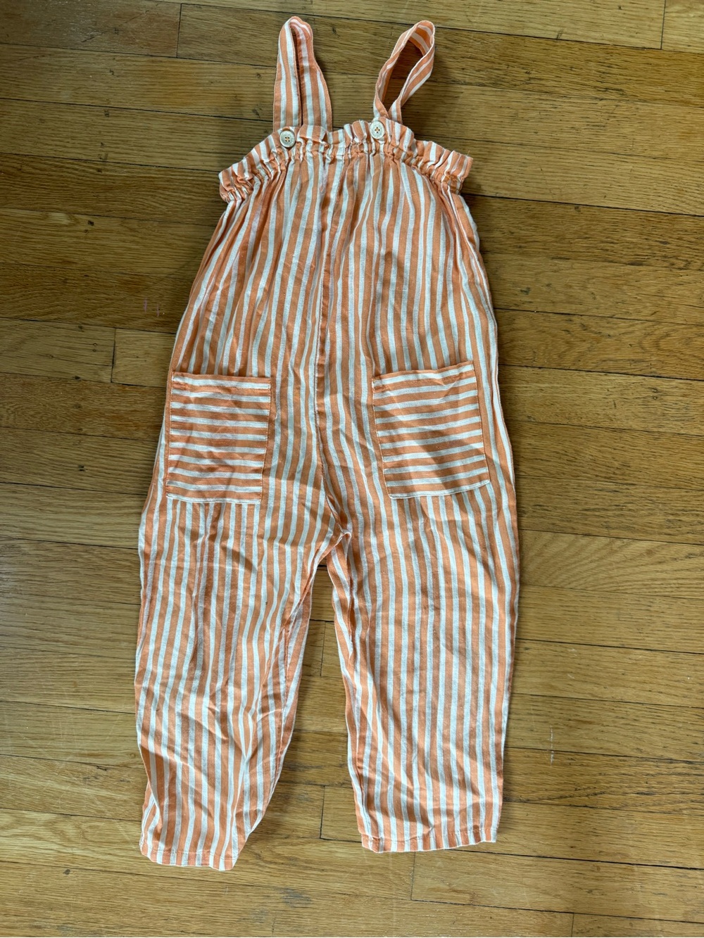 Zara Orange and White Striped Girls' Jumpsuit Romper